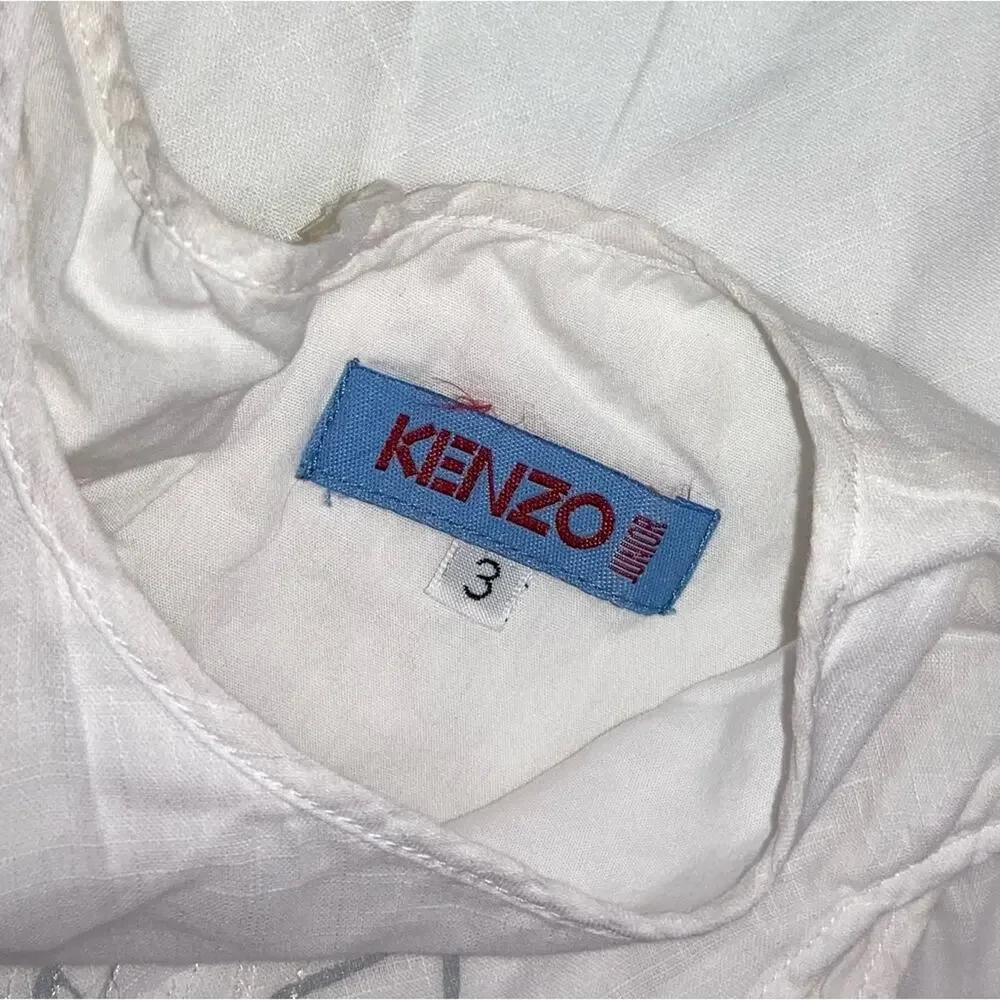 Kenzo Junior size 3 VGUC to be safe  White Sleeveless Dress with Floral Design